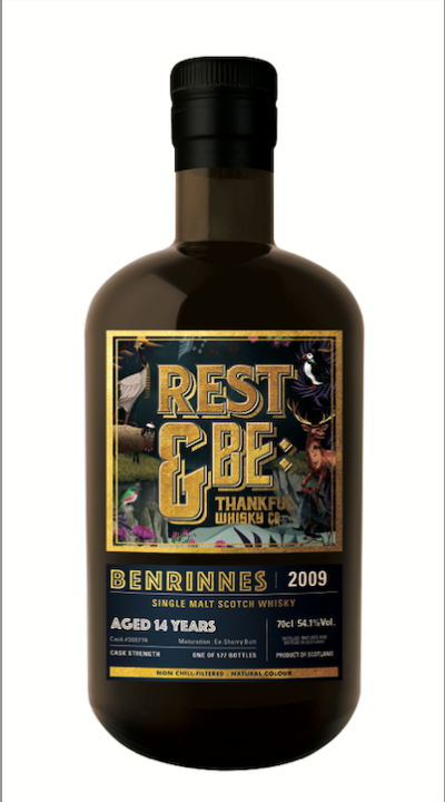 packshot REST & BE THANKFUL WHISKY - Single Cask Benrinnes Sherry Cask 2009
