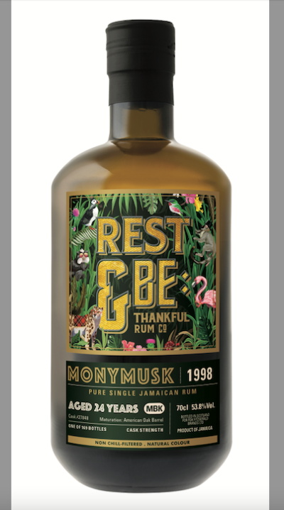 packshot REST & BE THANKFUL - Rum Monymusk MBK 1998