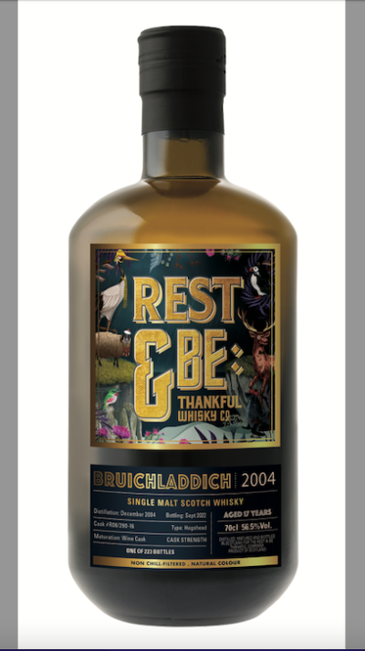 packshot REST & BE THANKFUL - Whisky Bruichladdich Maturation Wine 2004