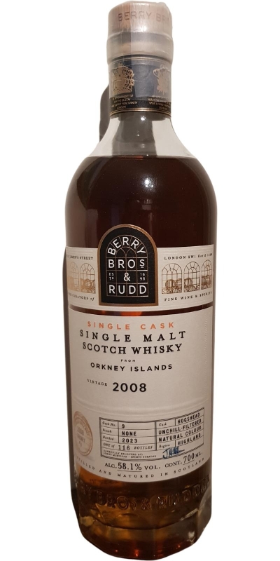 packshot BERRY BROS & RUDD SC Orkney Single Malt 2008